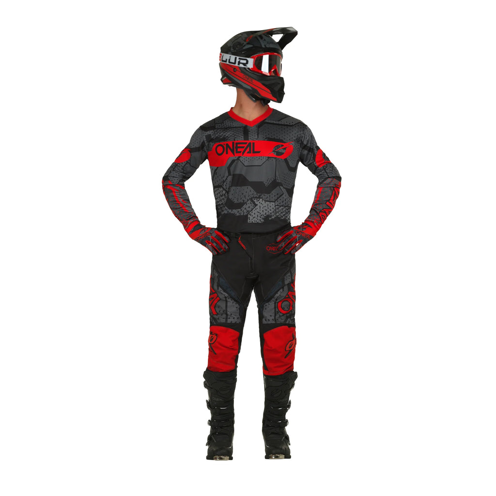 O'NEAL Racing Element Longsleeve Jersey Camo V.22 with Pant Black/Red_3