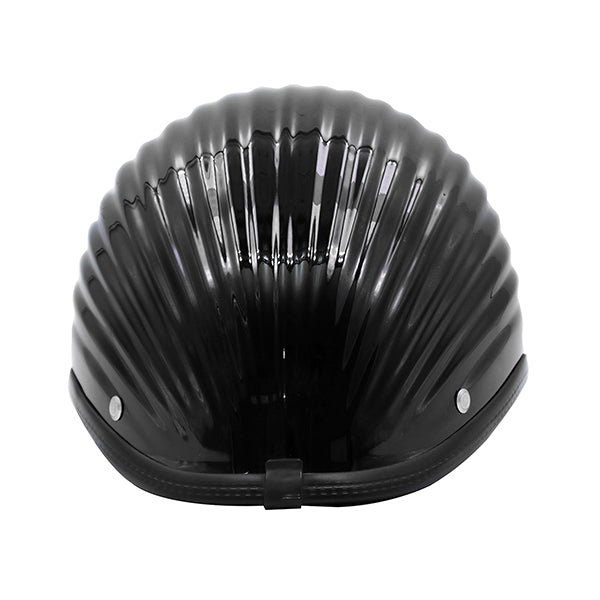 Half Face Scooter/Motorbike Cup Style Helmet Glossy Black_3