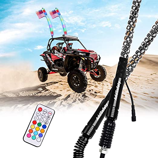 Remote Control Spiral Antenna Whip Light RGB Led Strip 4 Feet Height_7