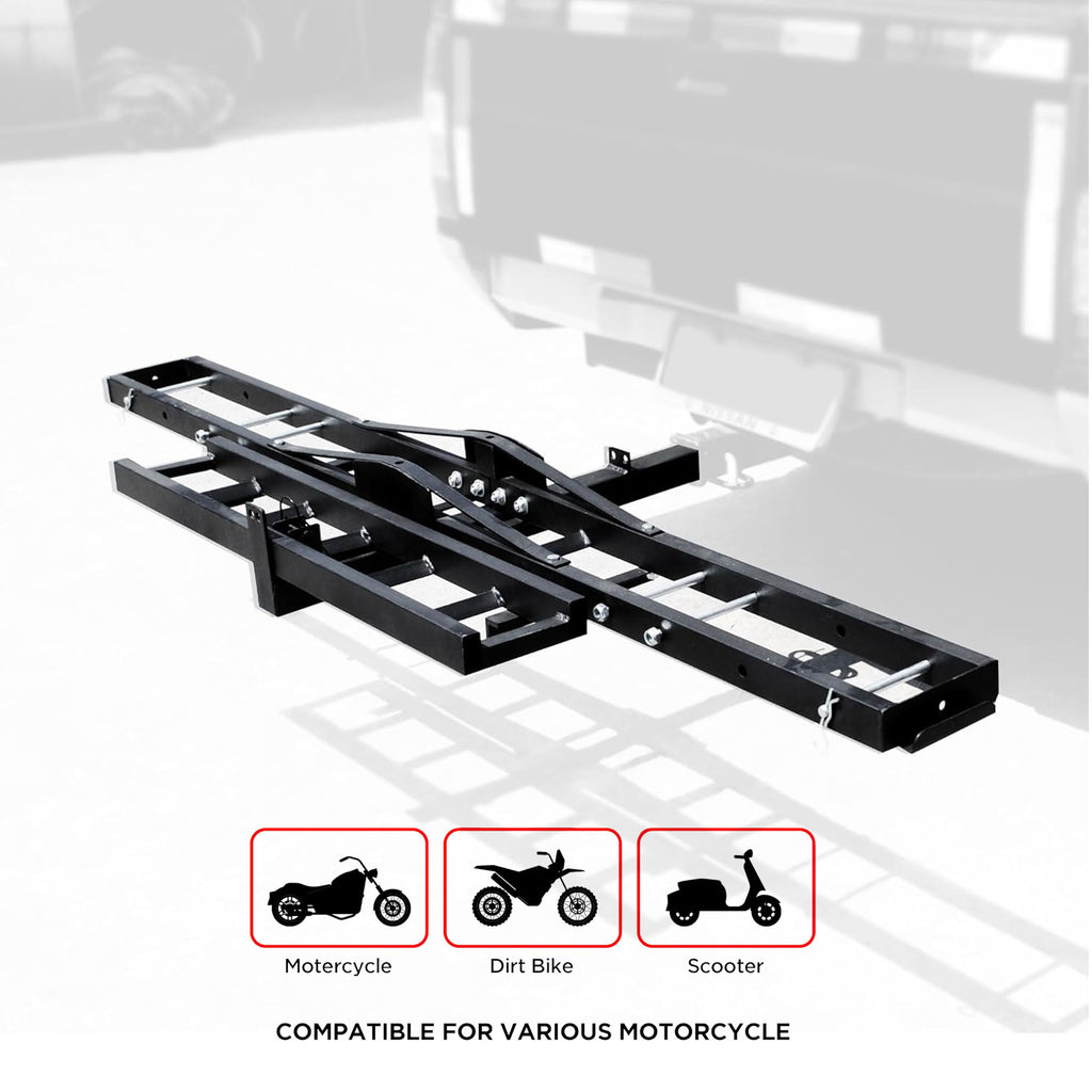 Heavy Duty Motorcycle Hitch Carrier with Ramp & Anti Tilt Lock_9