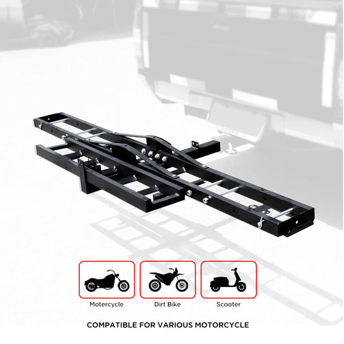 Heavy Duty Motorcycle Hitch Carrier with Ramp & Anti Tilt Lock_9