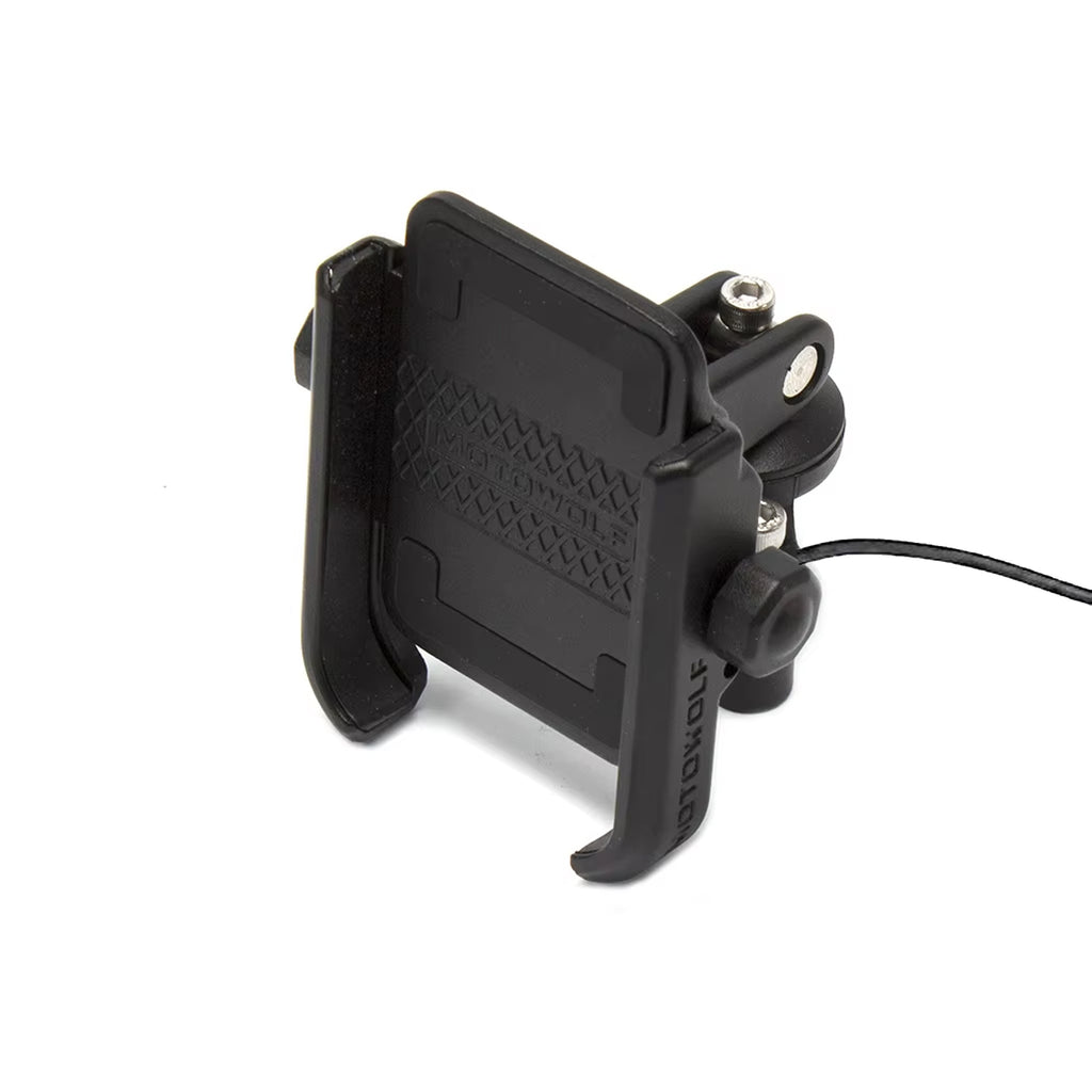 MOTOWOLF Universal Motorcycle Phone Mount with USB Charging & 360° Rotation_1