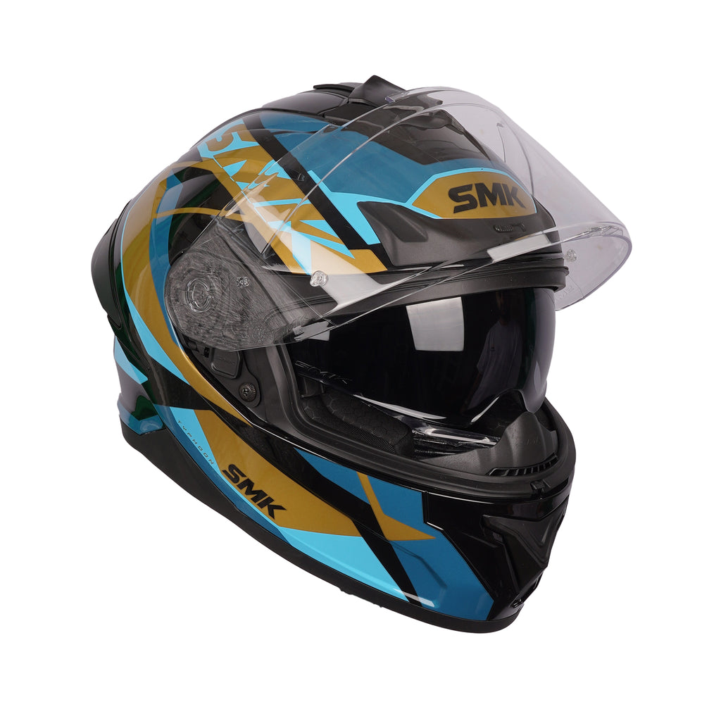 SMK Typhoon Style Full Face Helmet GL 275 Blue & Gold (DOT & ECE)_1