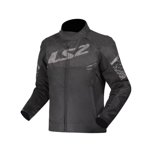 LS2 MJ162 Apex Motorcycle Jacket Black/Grey, Waterproof CE-Certified_1