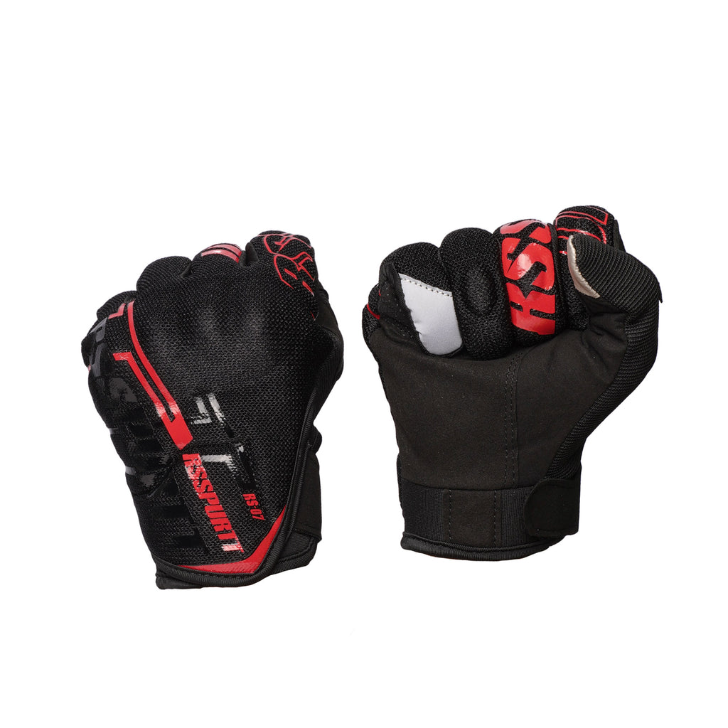 RS SPURTT RS07 Black/Red Motorcycle Gloves - 850286