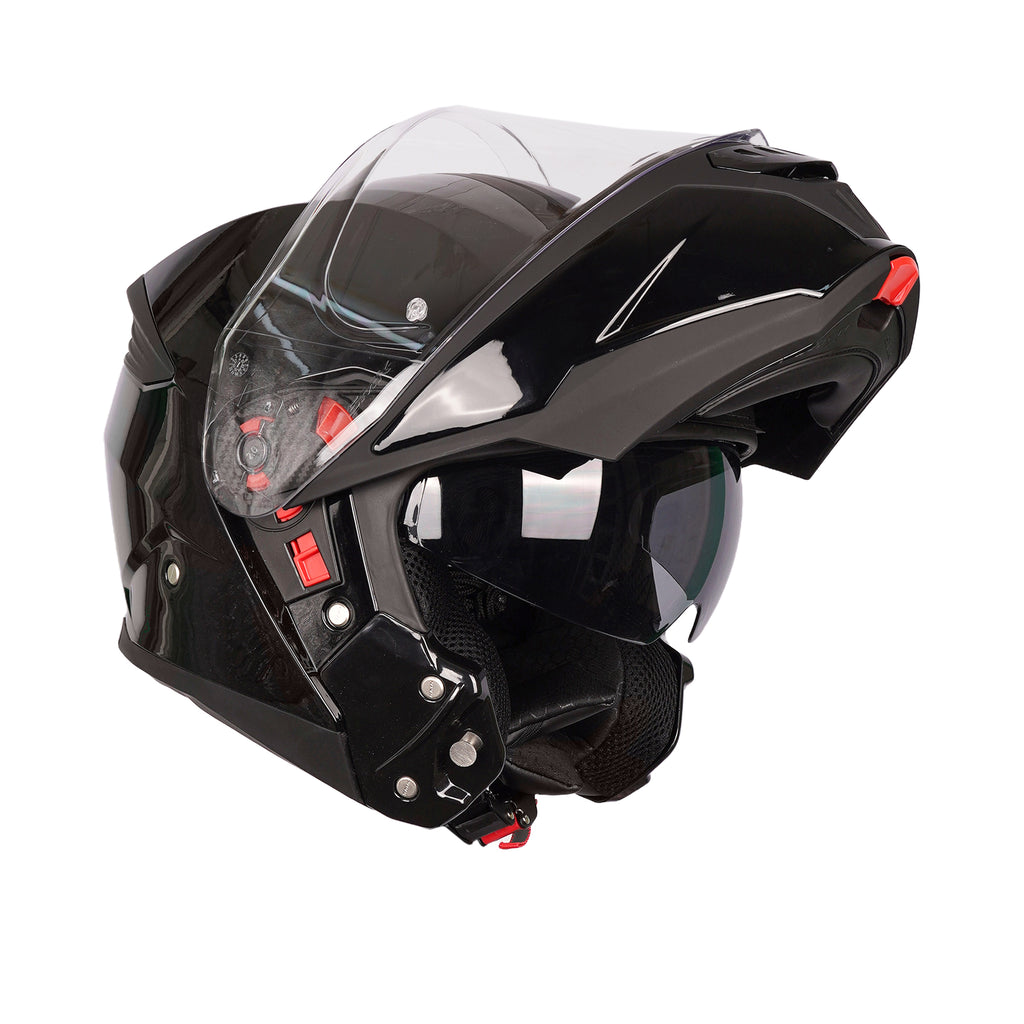SMK Gullwing Solid Flip Up Motorcycle Helmet Gloss Black GL 200_1