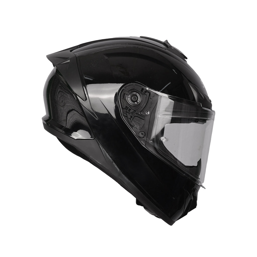 SMK Typhoon Solid Full Face Helmet Black GL 200, DOT & ECE_1