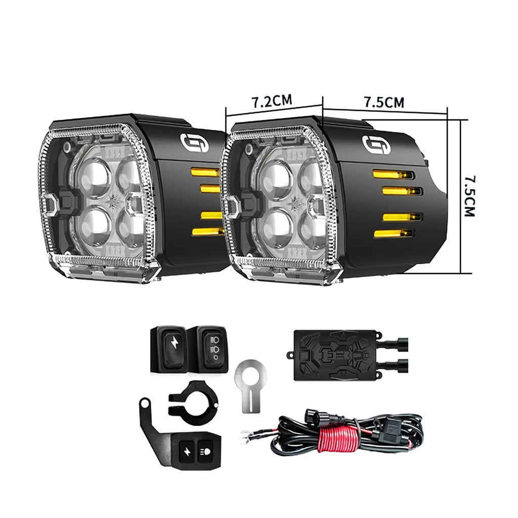 JRY-22 Professional Motorcycle LED Auxiliary Dual Color Light_1