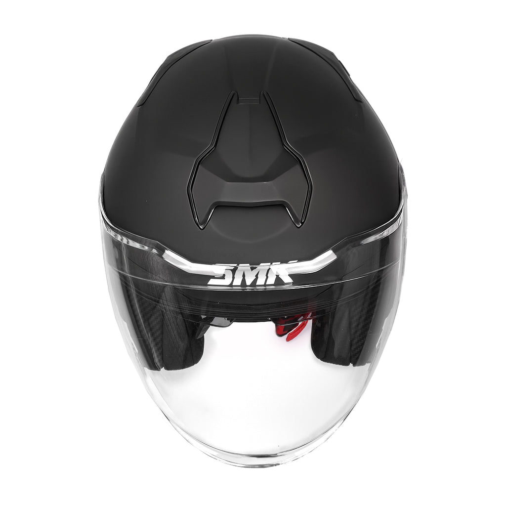SMK GTJ Solid MA 200 Open Face Motorcycle Helmet Matte Black, Sun Visor_2