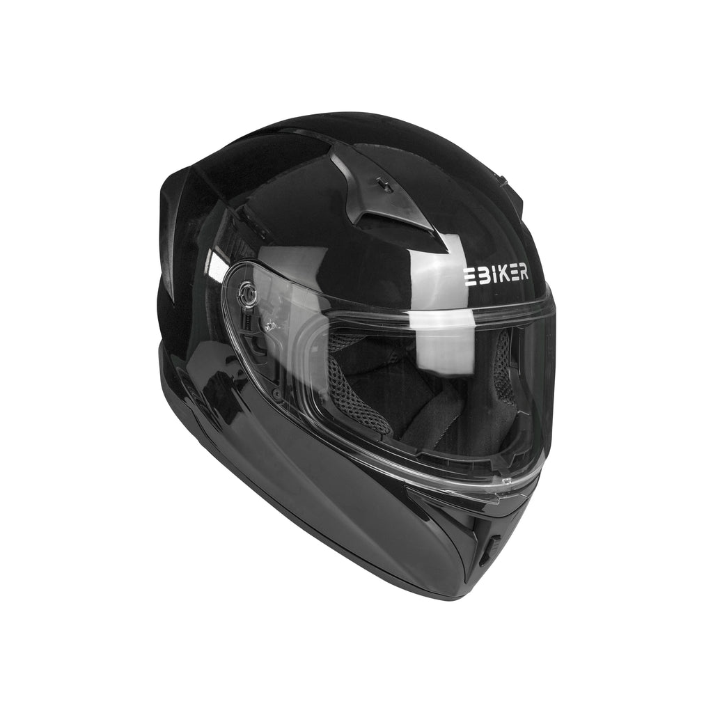 EBIKER Dual Visor Full Face Helmet for Men & Women Glossy Black_1