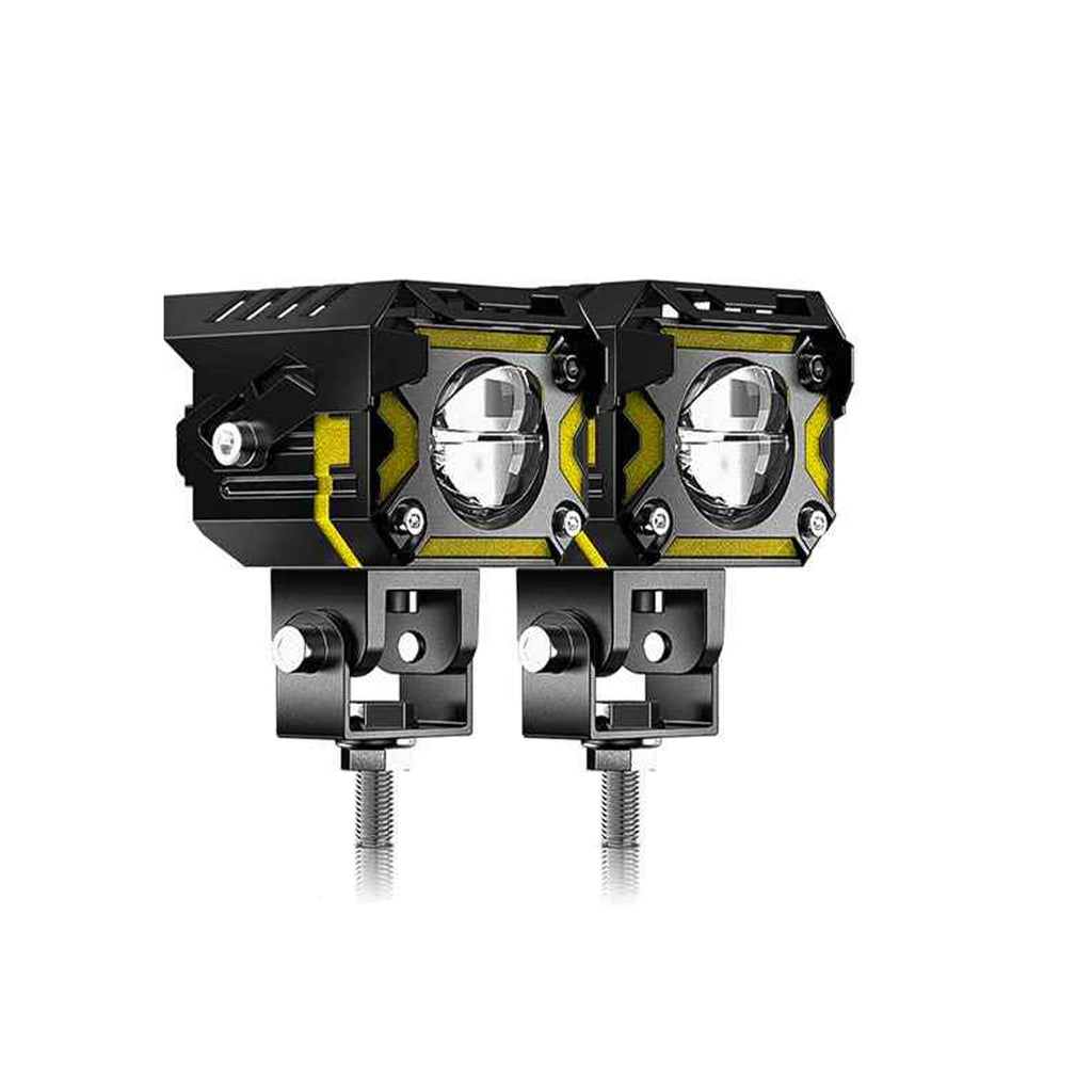 JRY-16 Dual Color Motorcycle Mini Driving Light with Projector Lens_1