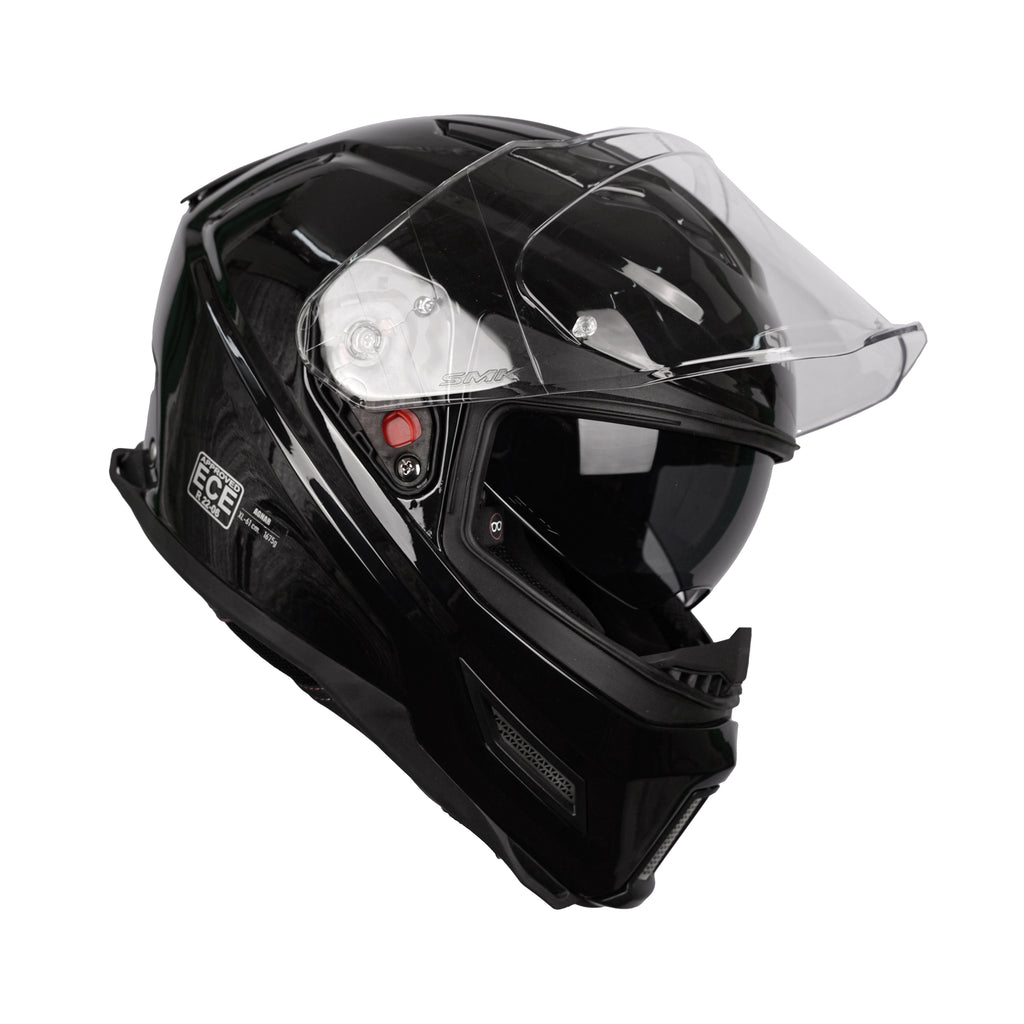 SMK Bionic Adult Solid Black GL 200 Full Face DOT & ECE Certified Helmet _2