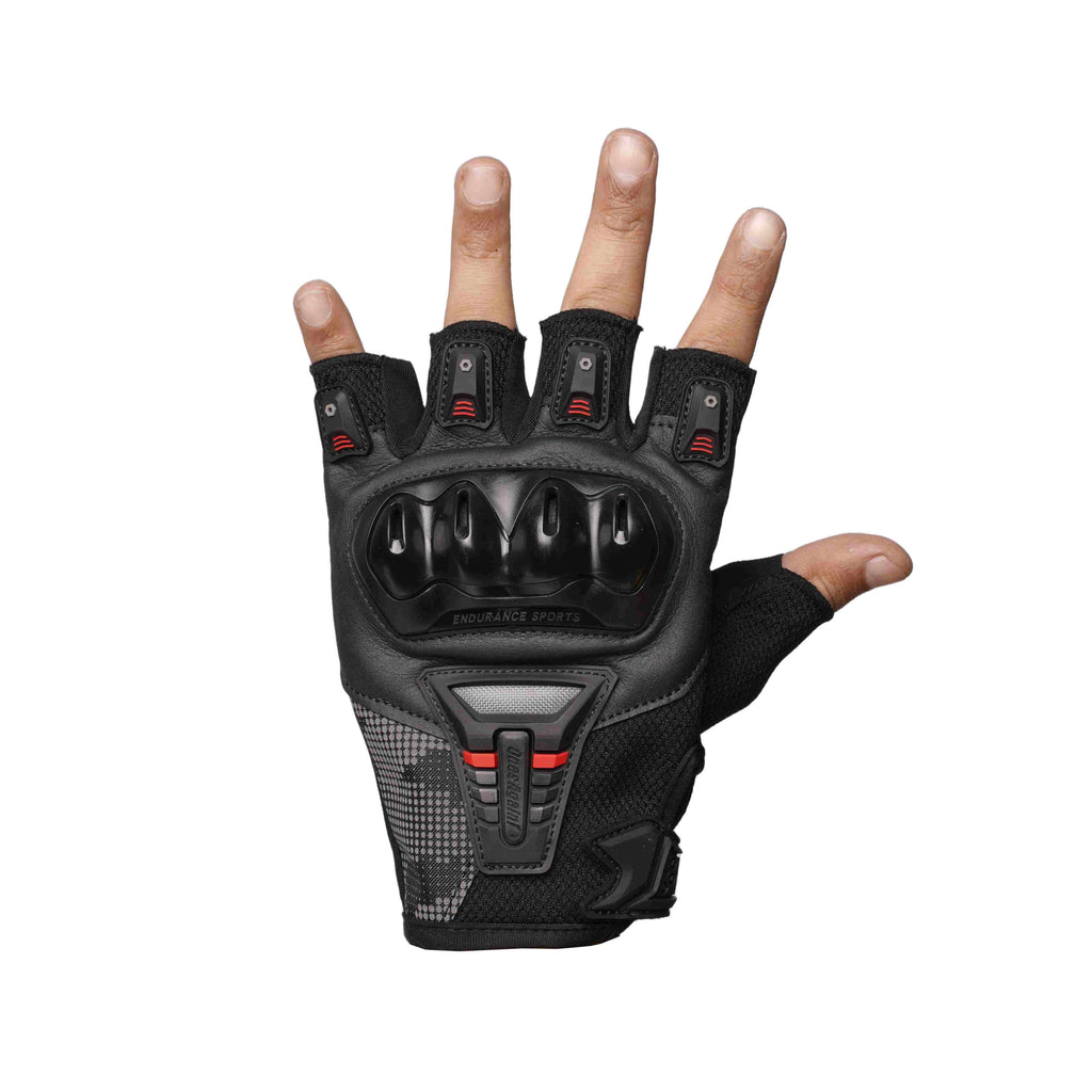 ONES AGAIN MG07-D Carbon Knuckle Motorcycle Gloves Black/Red_1