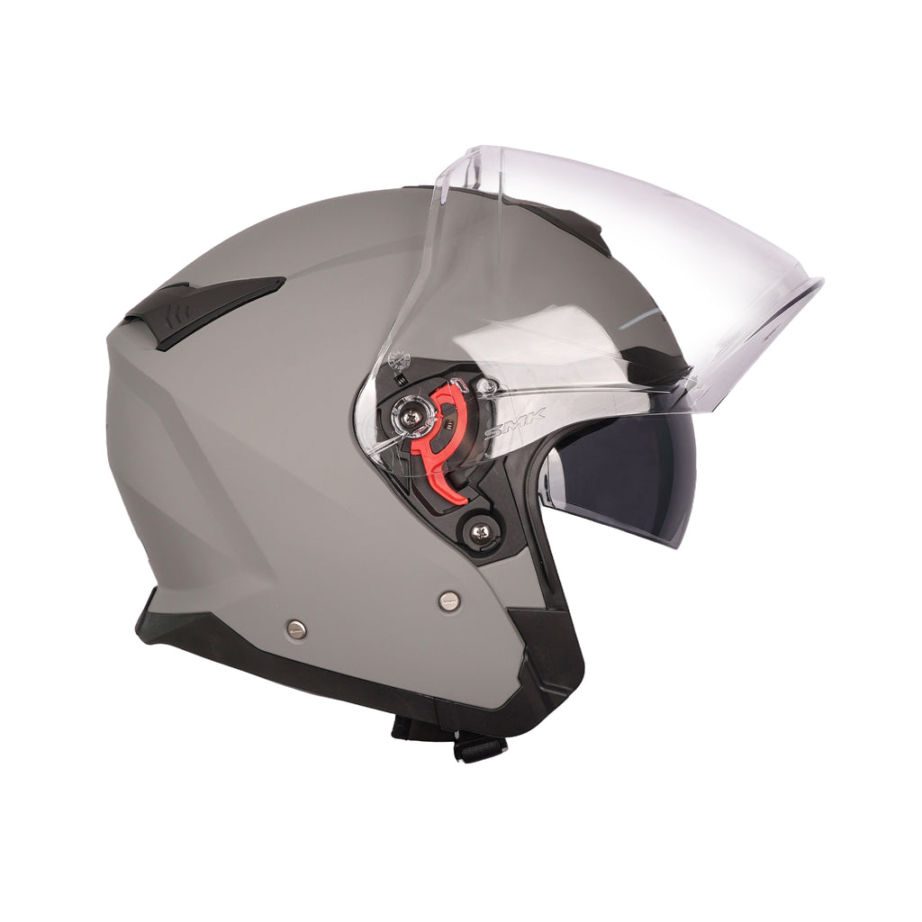 SMK GTJ Solid MA 600 Nardo Gray Open Face Helmet with 2 Shell & Sun Visor_2