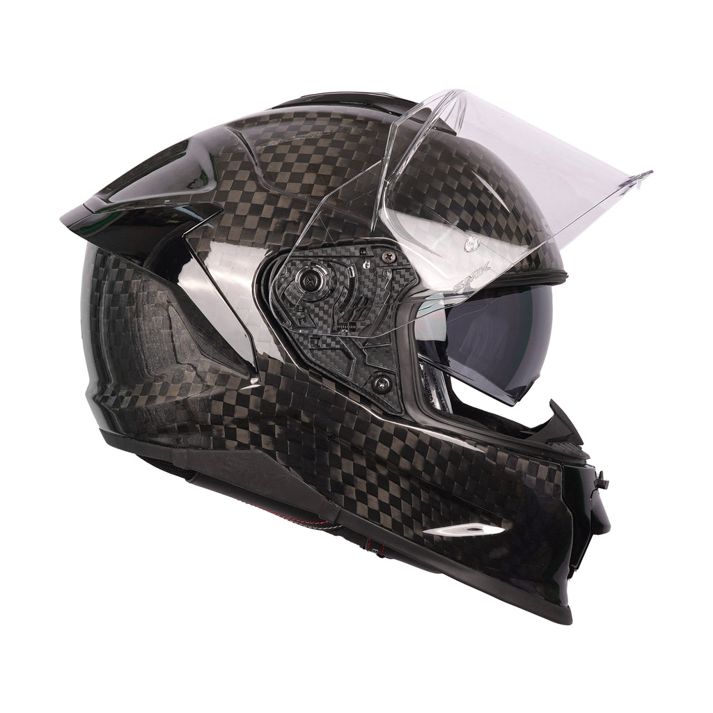 SMK Titan Carbon Solid Full Face Helmet Gloss Carbon PCFT Shell_3