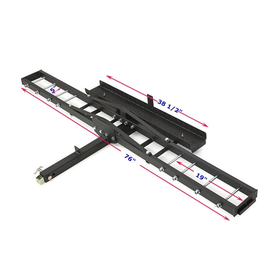 Heavy Duty Motorcycle Hitch Carrier with Ramp & Anti Tilt Lock_2