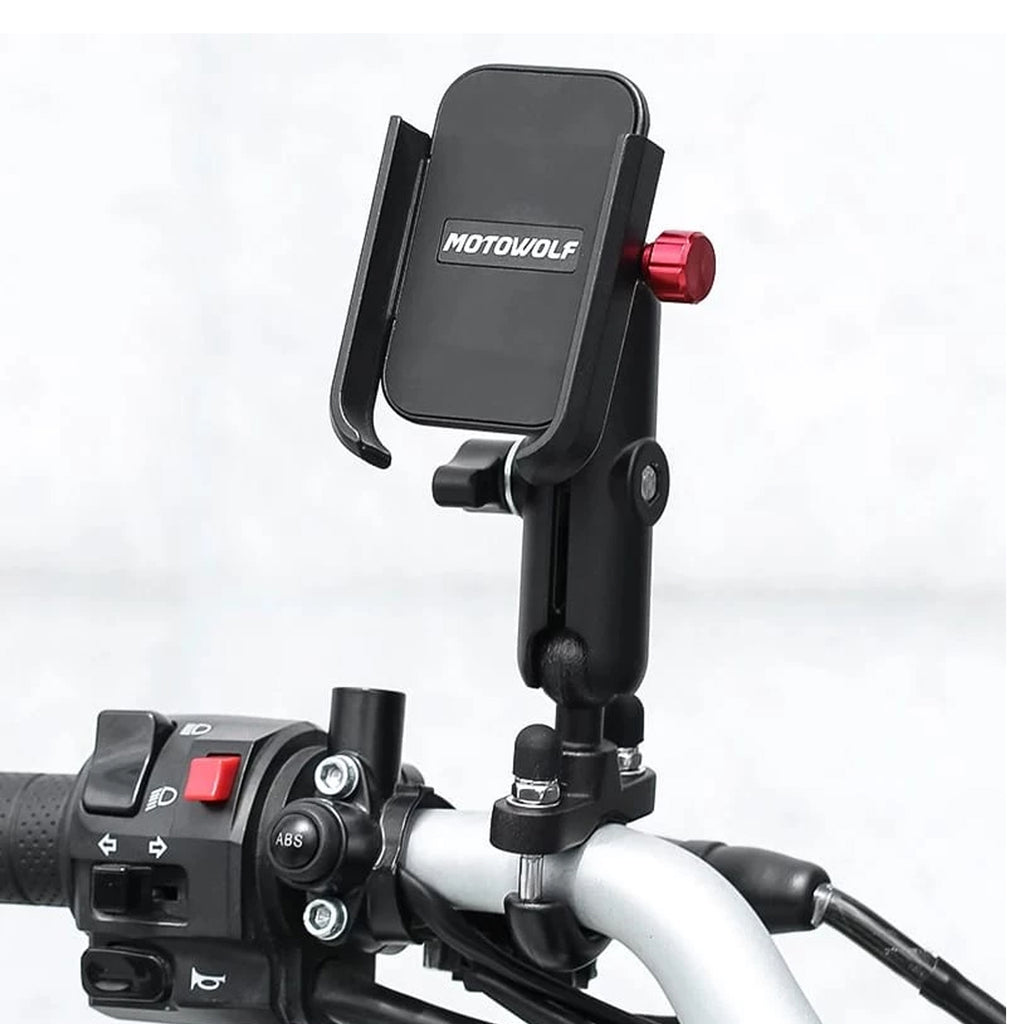 MOTOWOLF Universal Motorcycle 360° Rotating Handlebar Phone Mount Holder_3