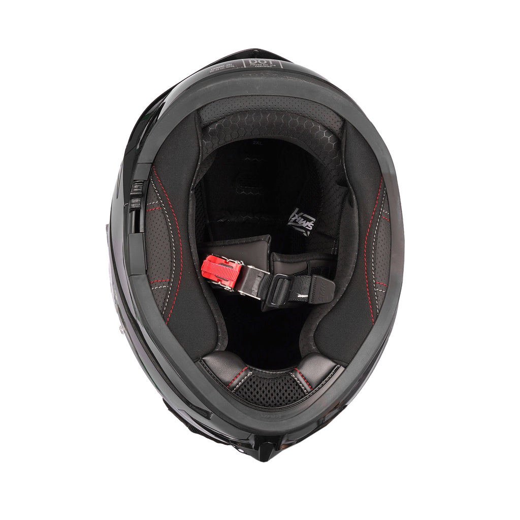 SMK Typhoon Solid Full Face Helmet Black GL 200, DOT & ECE_2