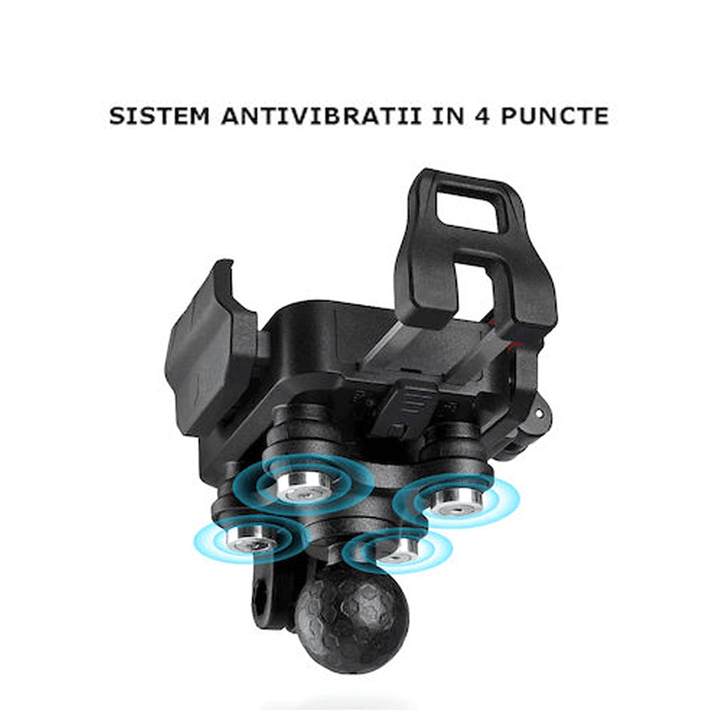 Motowolf Universal Motorcycle Phone Holder with Anti Vibration Handlebar Mount_3