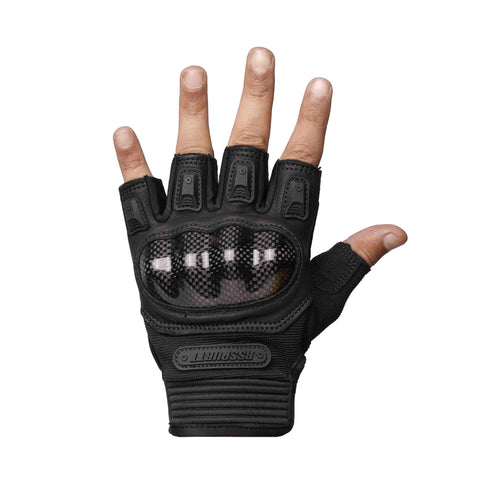 RS GLOVES RS10 Black Sport Motorcycle Half Gloves_1