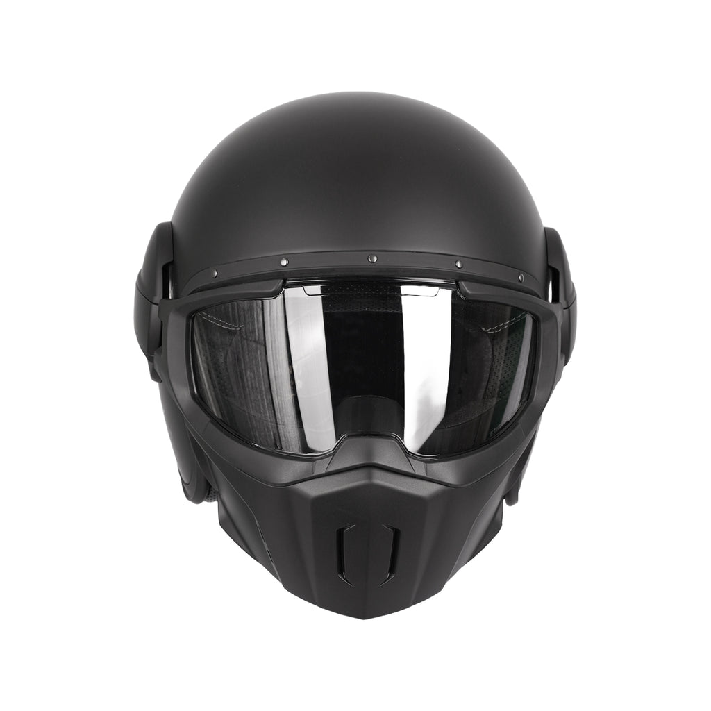 CABERG GHOST X FIBERGLASS 17 Futuristic Open Face Helmet with Goggle Visor_5