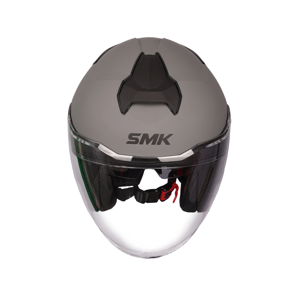 SMK GTJ Solid MA 600 Nardo Gray Open Face Helmet with 2 Shell & Sun Visor_3