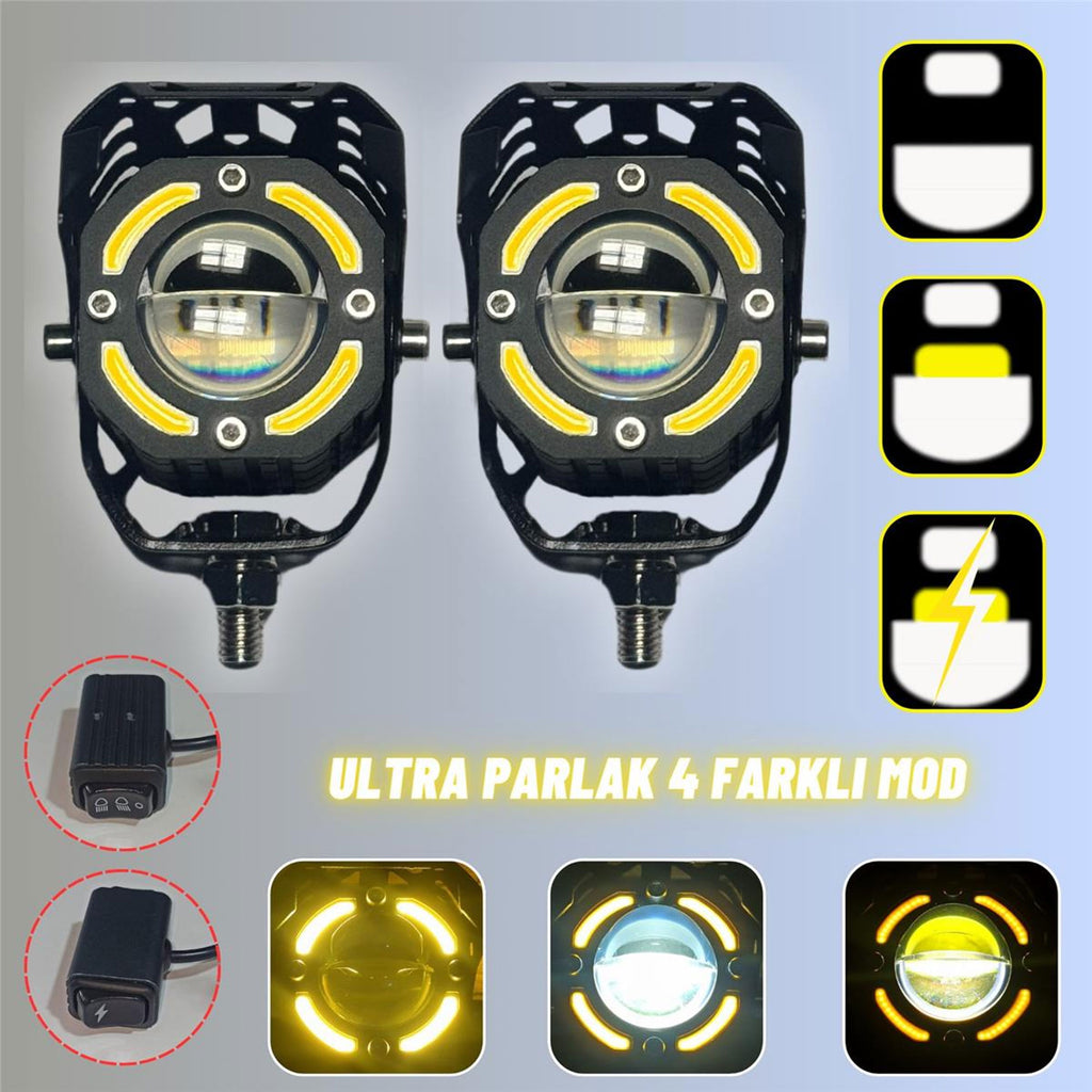 JRY-12 Powerful LED Motorcycle Ultra Bright Strobe & Fog Spotlight_3