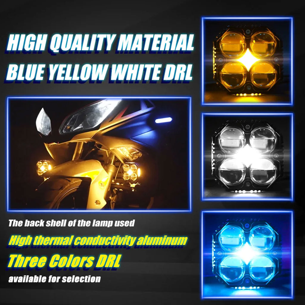 Motorcycle Lighting System External Spotlight Dual Color SYC 140W_4