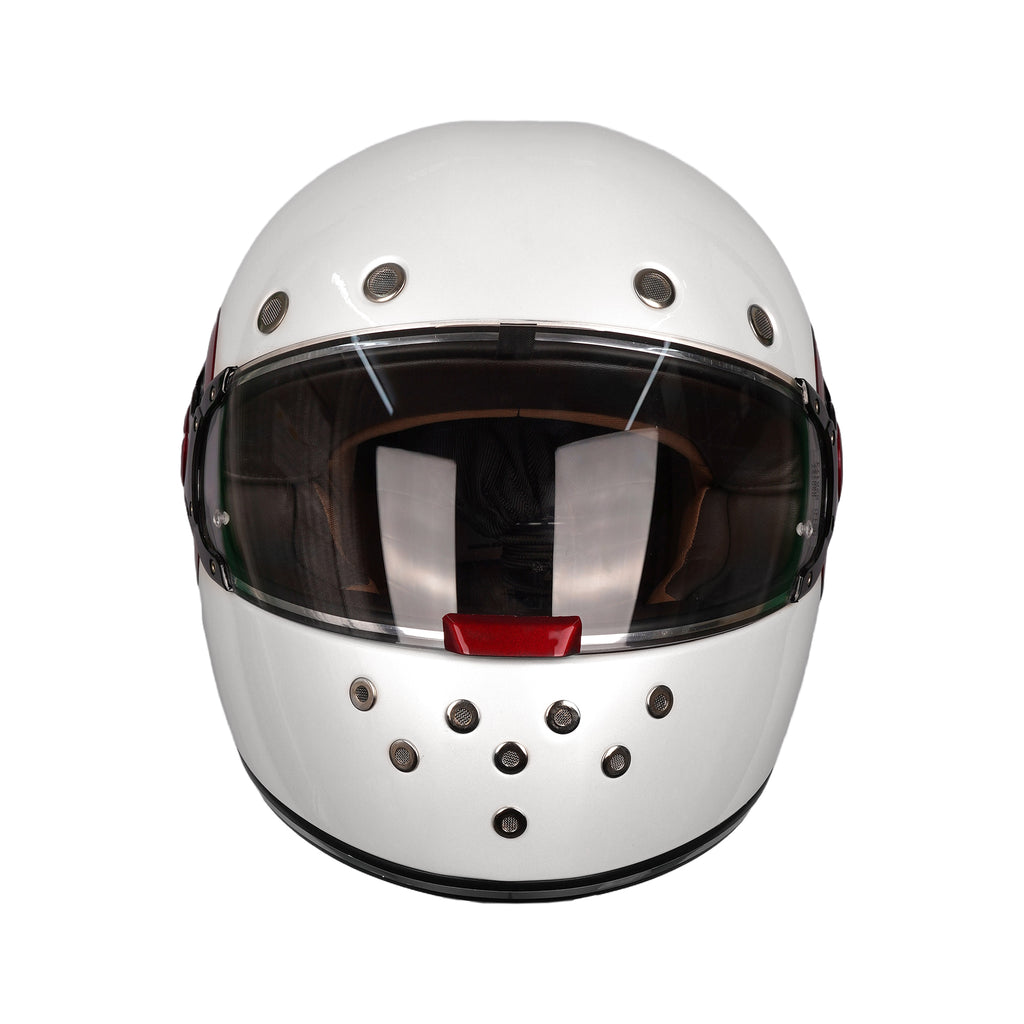 SMK Retro Solid Full Face Motorbike Helmet White GL130_3