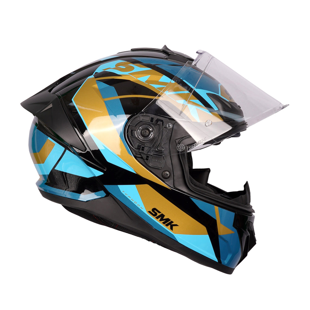 SMK Typhoon Style Full Face Helmet GL 275 Blue & Gold (DOT & ECE)_3