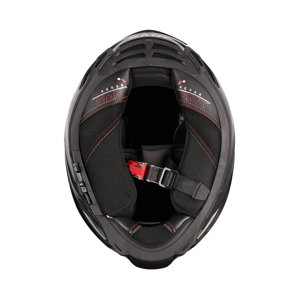 SMK Agnar Solid GL 200 Full Face Helmet Gloss Black, Dual Visor_3