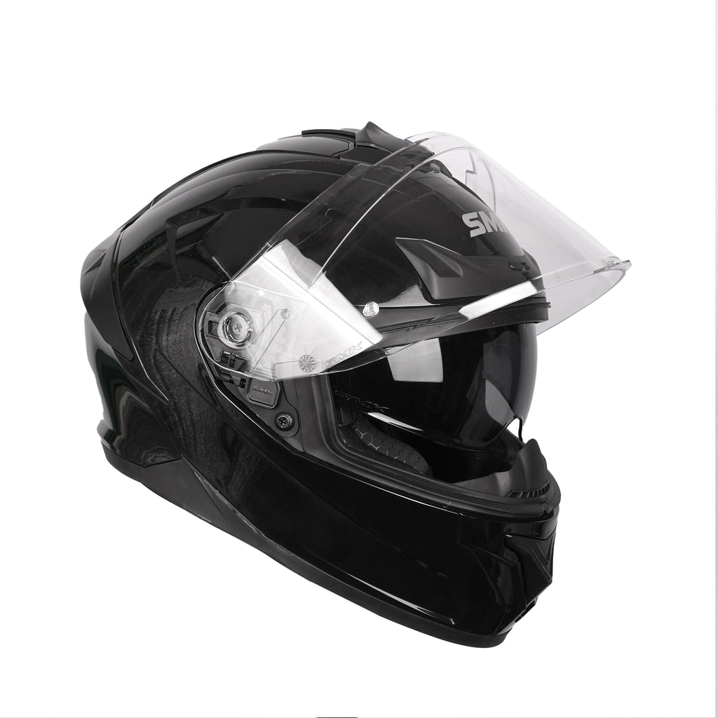 SMK Typhoon Solid Full Face Helmet Black GL 200, DOT & ECE_3