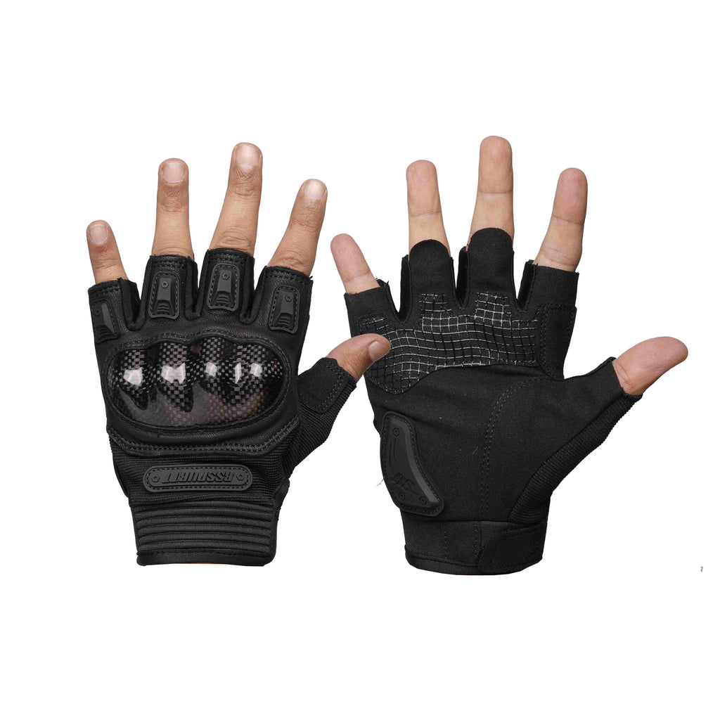 RS GLOVES RS10 Black Sport Motorcycle Half Gloves_4