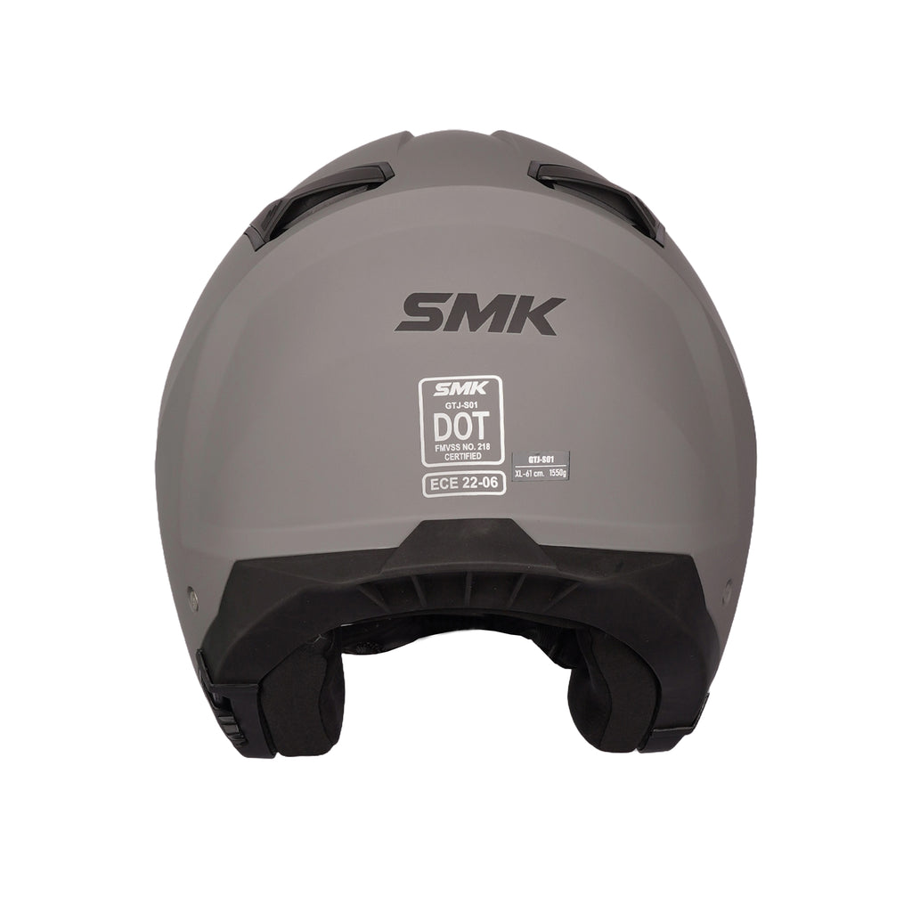 SMK GTJ Solid MA 600 Nardo Gray Open Face Helmet with 2 Shell & Sun Visor_4