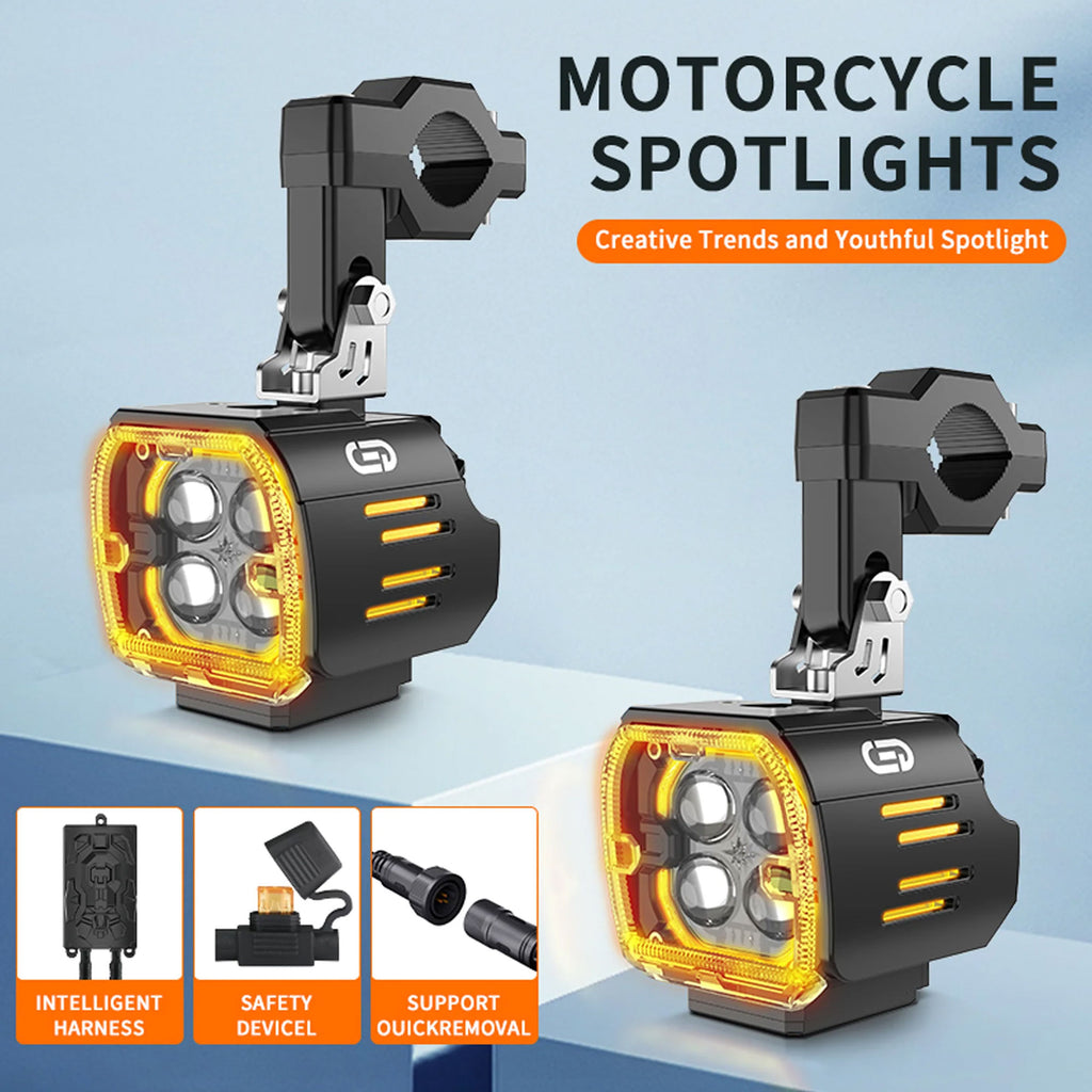 JRY-22 Professional Motorcycle LED Auxiliary Dual Color Light_4