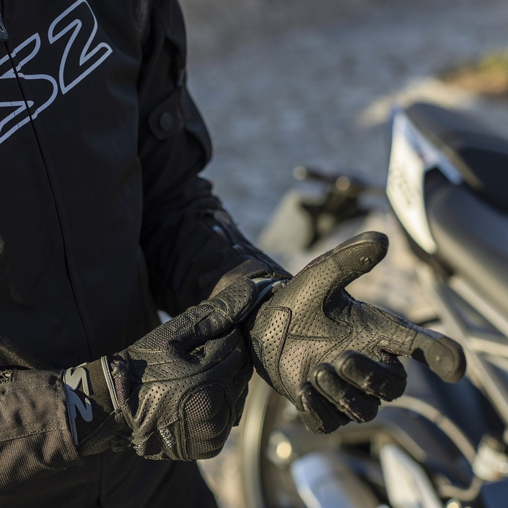 LS2 Air Raptor Ventilated Goatskin Leather Motorcycle Gloves_4