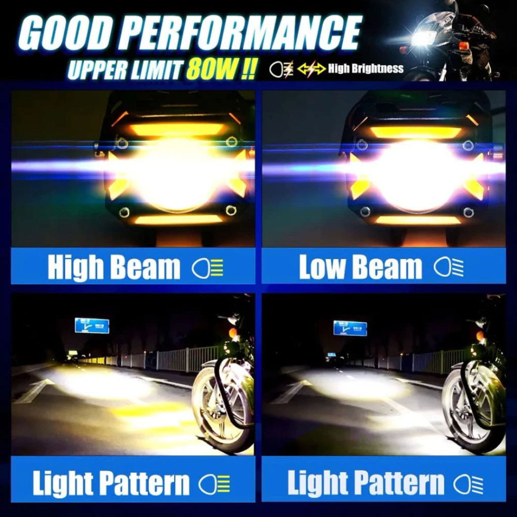 JRY-16 Dual Color Motorcycle Mini Driving Light with Projector Lens_4