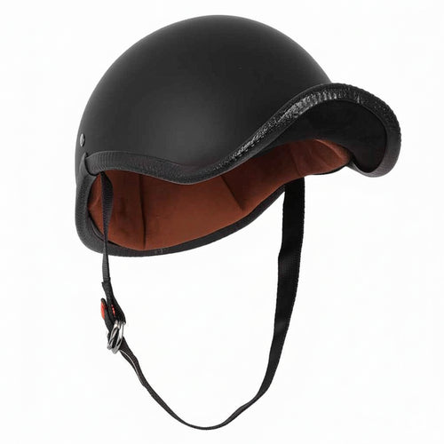 LV COOL Retro Motorcycle Vintage Baseball Skull Cap Open Face Helmet Matte_1