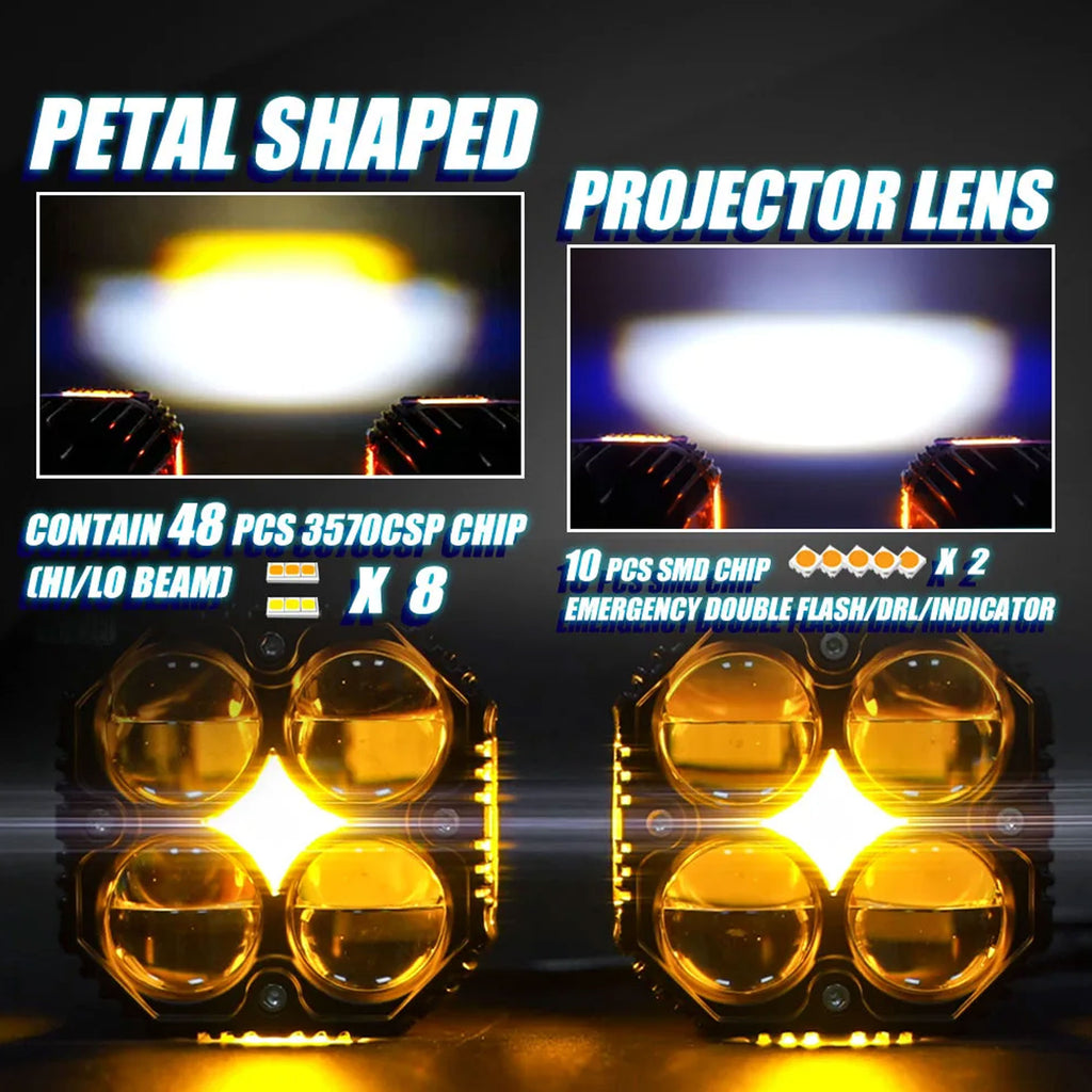 Motorcycle Lighting System External Spotlight Dual Color SYC 140W_5