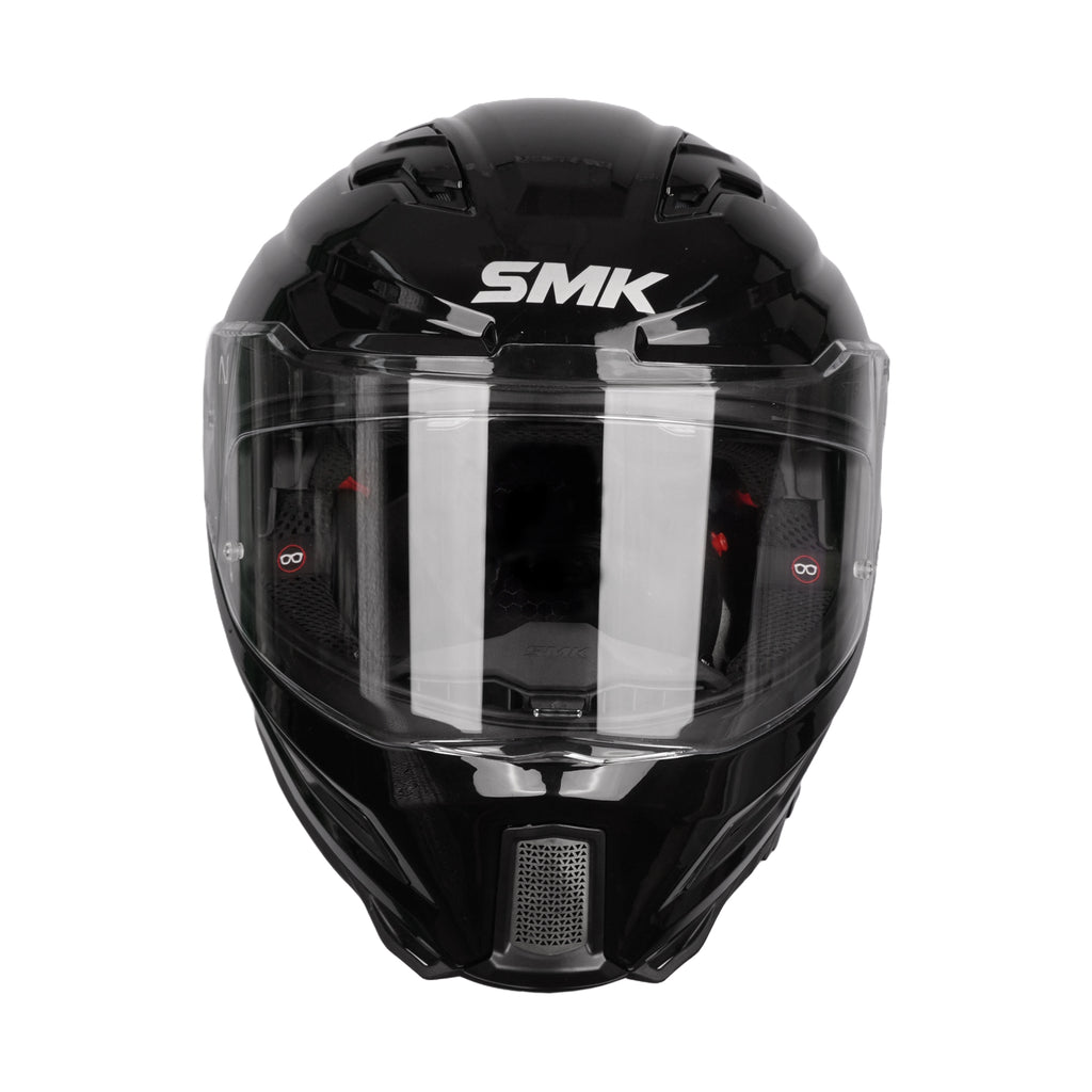 SMK Agnar Solid GL 200 Full Face Helmet Gloss Black, Dual Visor_5