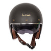 LV COOL Open Face Motorcycle Retro Matte Black, Sun Visor, DOT Certified Helmet_3