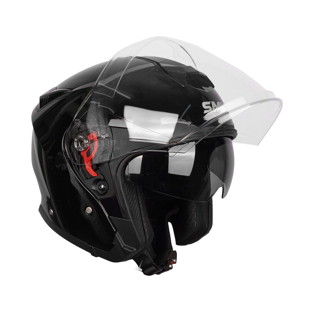 SMK GTJ Solid GL 200 Open Face Motorcycle Helmet with Retractable Sun Visor_5