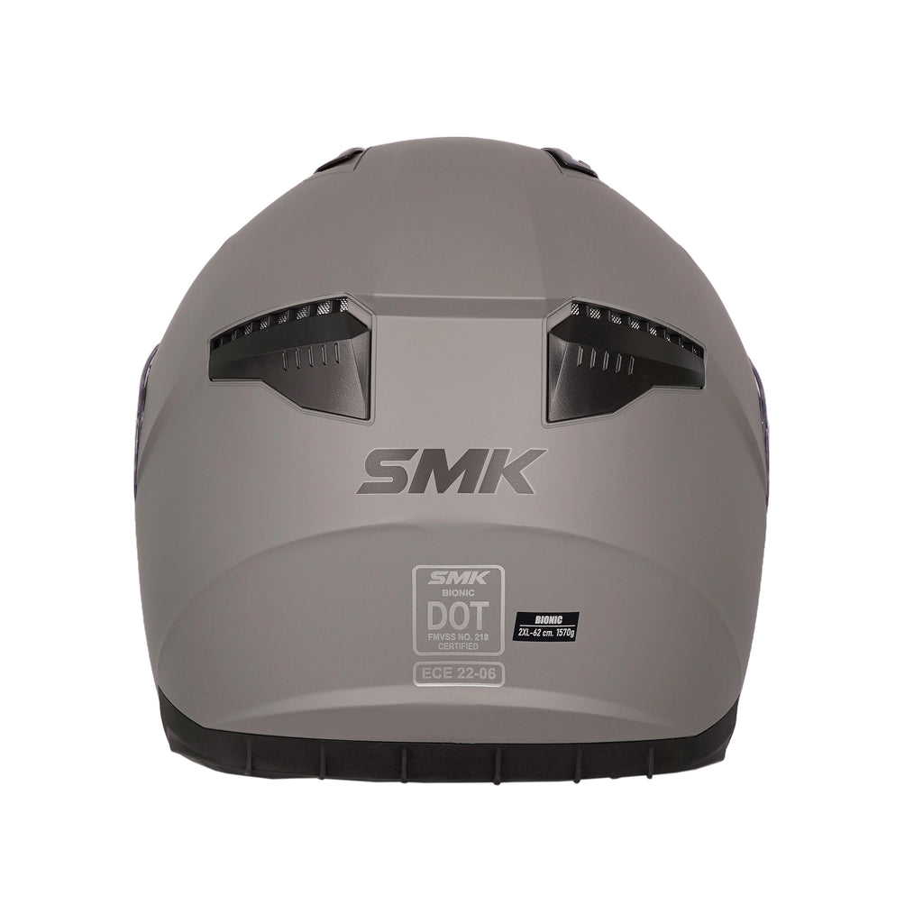 SMK Bionic Adult Solid MA 600 Full Face Helmet Matte Nardo Gray_4