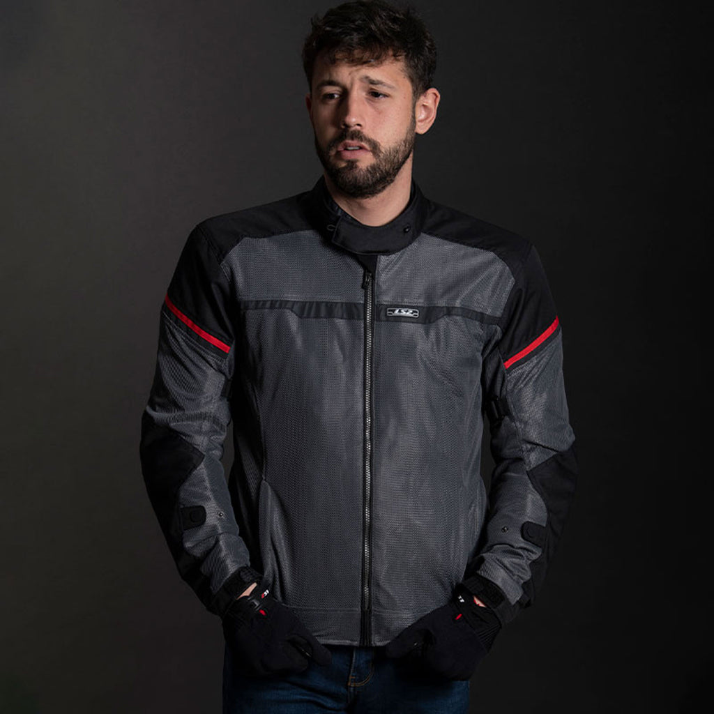 LS2 Riva Men Mesh Touring Jacket Class A, 600D Polyester, Removable Liner - 609336