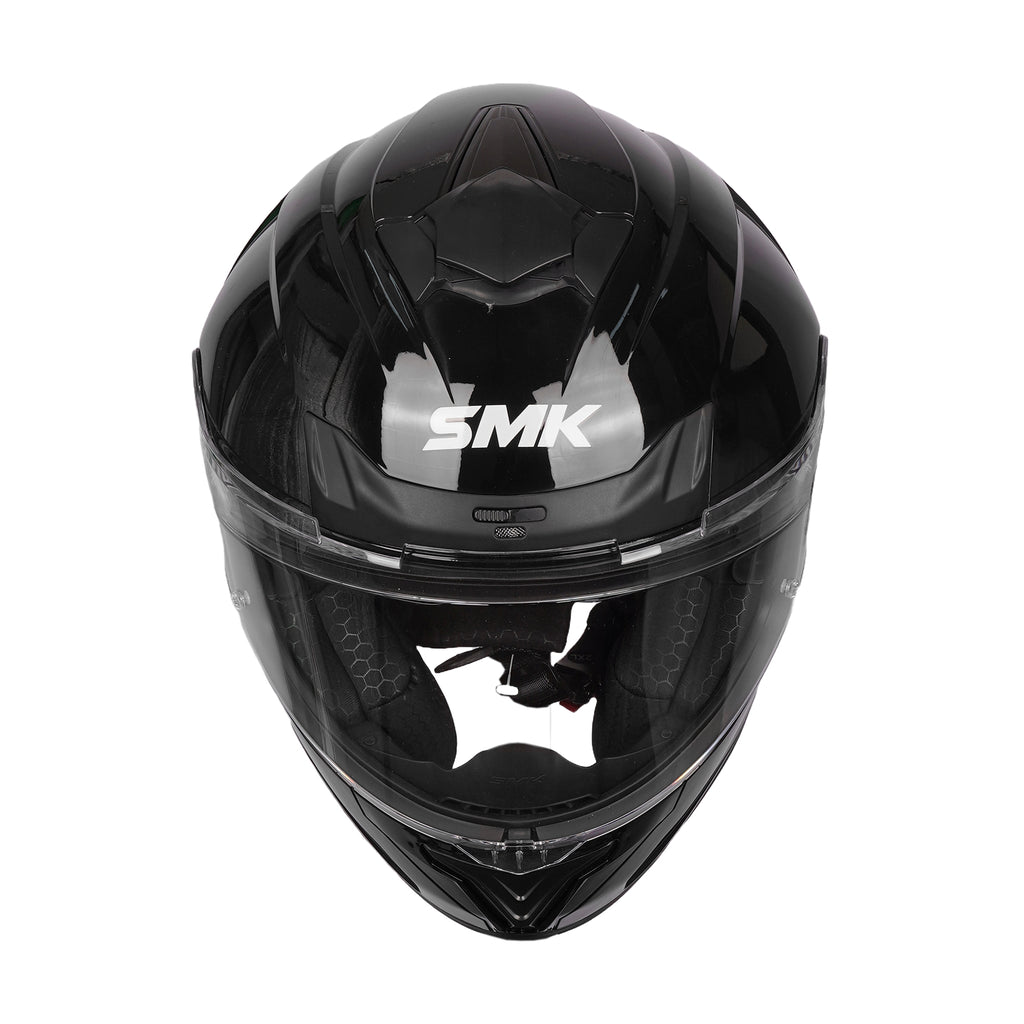 SMK Typhoon Solid Full Face Helmet Black GL 200, DOT & ECE_5