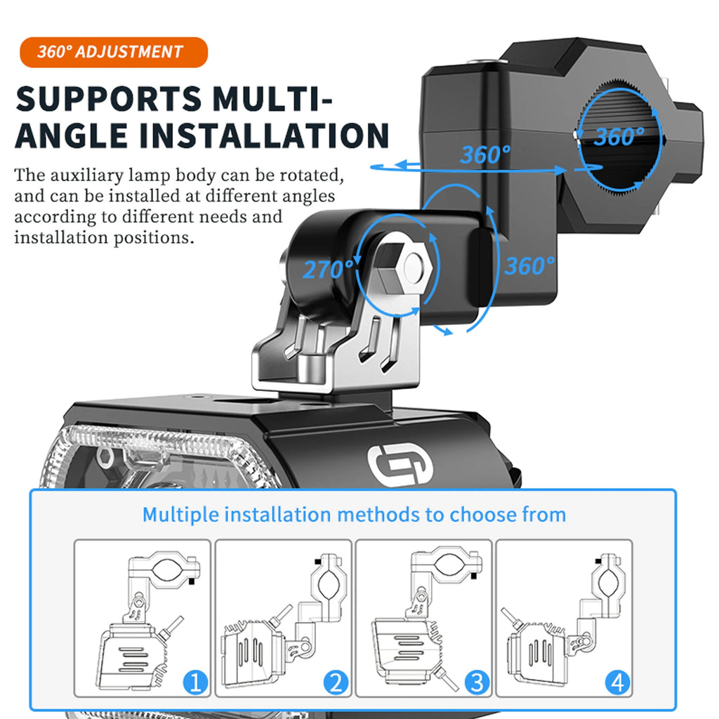 JRY-22 Professional Motorcycle LED Auxiliary Dual Color Light_5