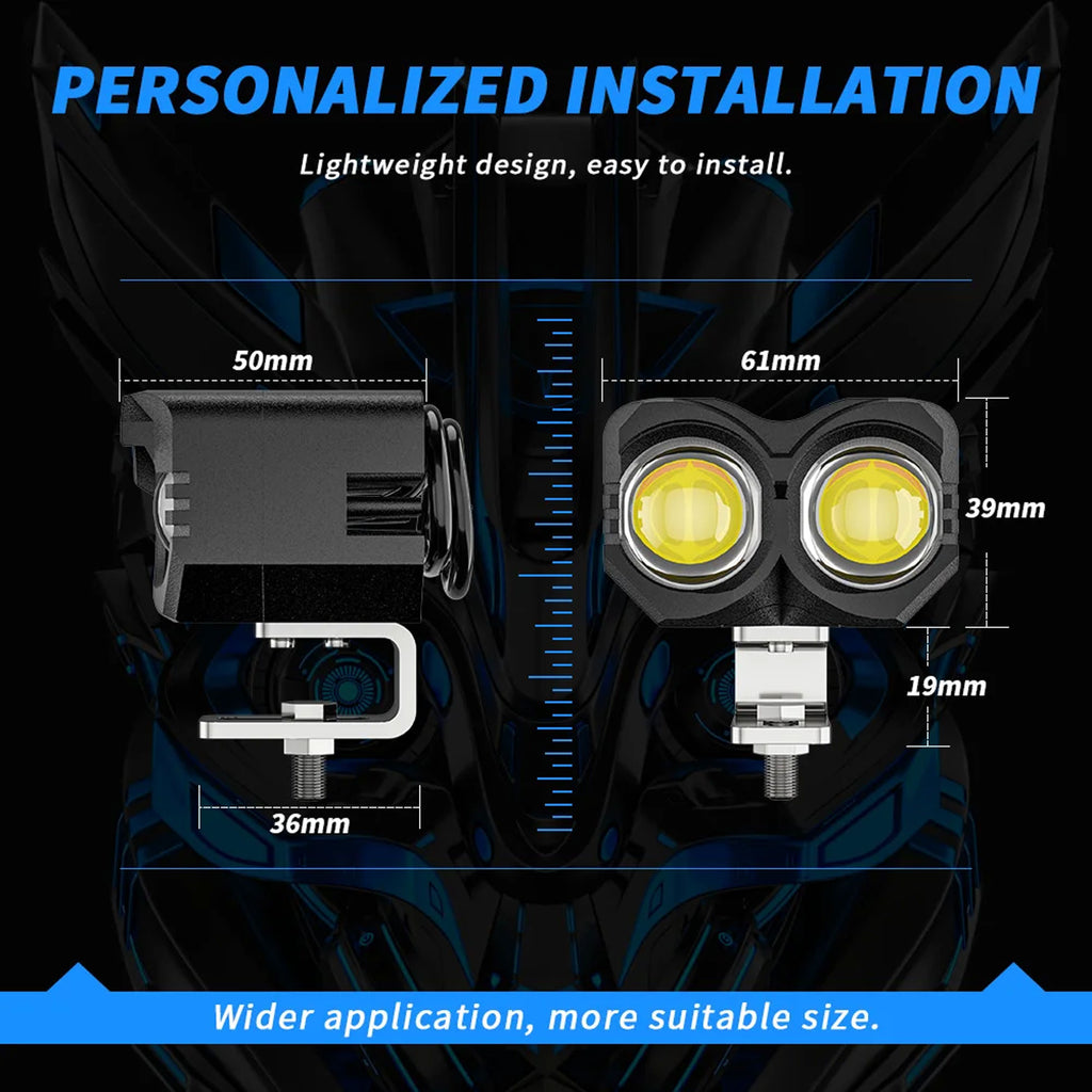Universal Dual Color Motorcycle LED Headlight Projector Lens JM-40W_4