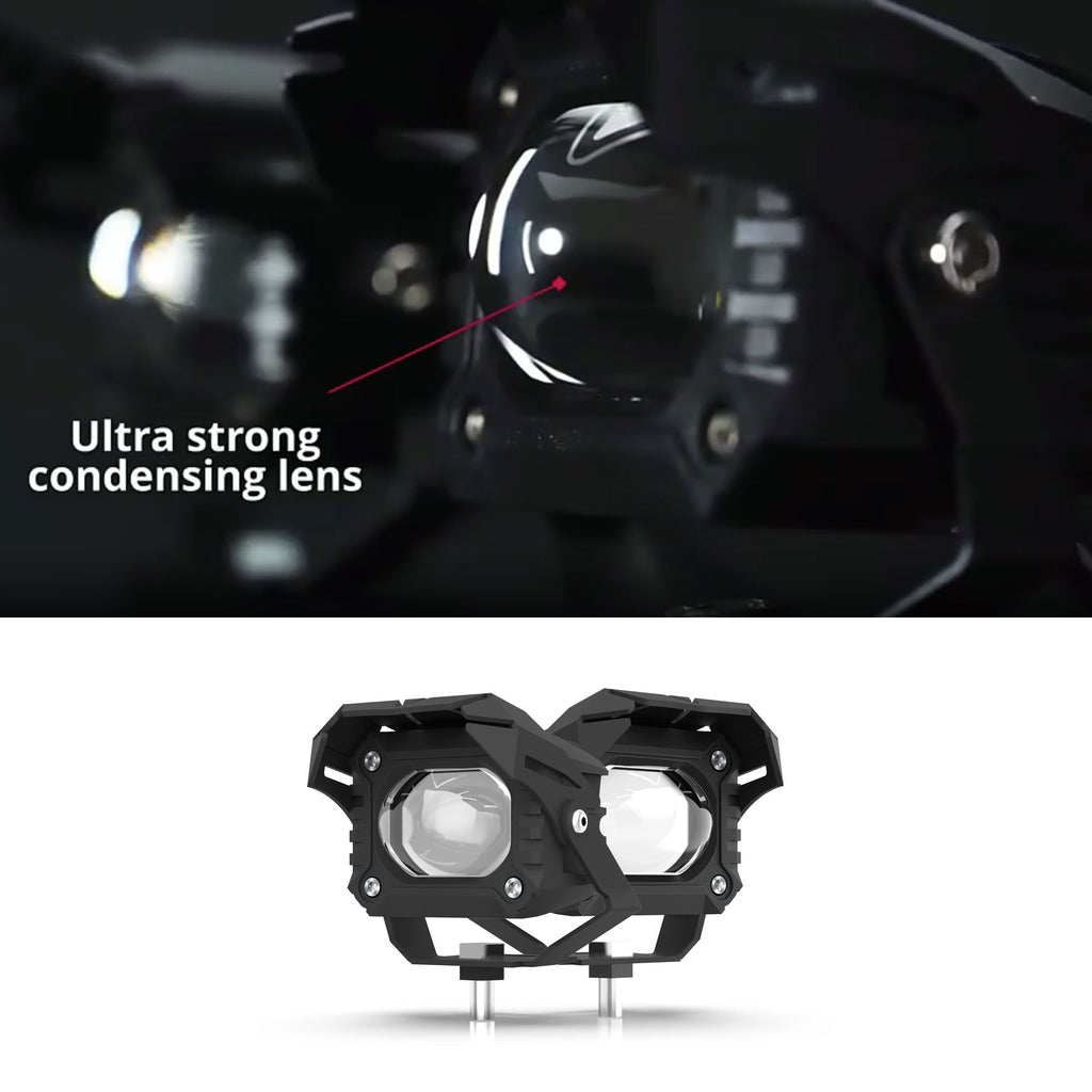 FX-TJ-TY Dual Color Motorcycle LED Light with DRL & Evil Eye_3