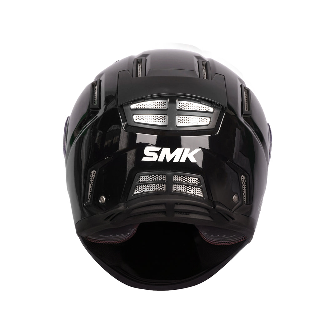 SMK Agnar Solid GL 200 Full Face Helmet Gloss Black, Dual Visor_6