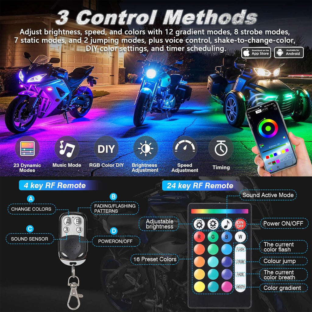 APP Fantasy One Drag 16 Motorcycle RGB Atmosphere Light 16 Straps_4